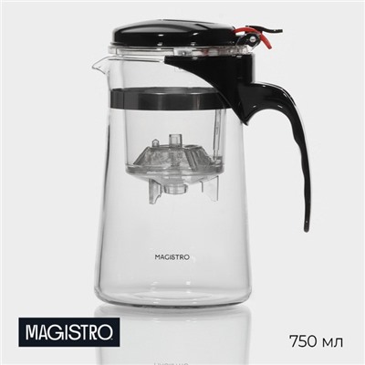 Заварочный чайник Magistro «Мантана», 750 мл, пластиковое сито, стекло