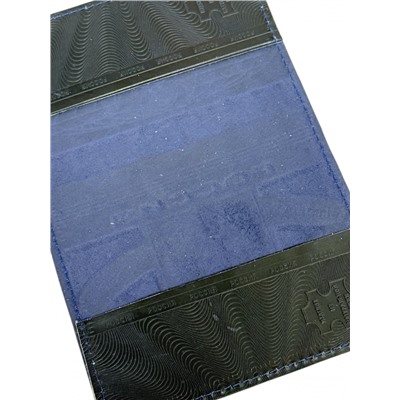 Обложка для паспорта из кожи темно-синяя