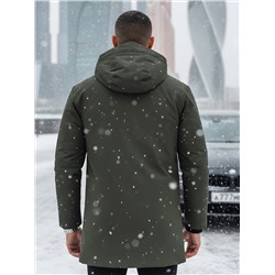 Парка зимняя мужская с капюшоном цвета хаки 9533-1Kh