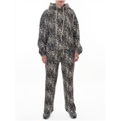870-8 MILK/LEOPARD Костюм спортивный зимний женский (95% хлопок, 5% полиэстер)