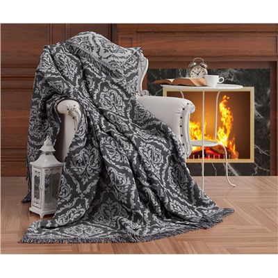 Накидка на Диван 170x220 см. 100% Хлопок Keten Damask Siyah