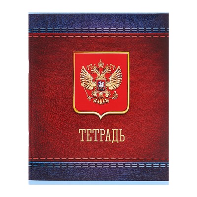 Комплект тетрадей из 5 штук (4 разные + 1 повторяющаяся), 48 листов в клетку Calligrata "Россия", обложка мелованная бумага, блок №2, белизна 75% (серые листы)