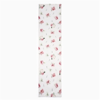 Дорожка на стол Этель Bloom, 40×149 см, 100% хлопок, репс 210 г/м², белая