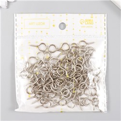 Винт - глазок для крепления картин, фоторам серебро, набор 100 шт., 1.8×0.9 см