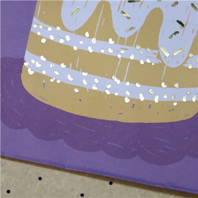 Пакет подарочный (S) «Holiday happy», purple (21*25.5*10)