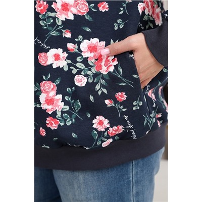 Женская толстовка Бомбер 750 / синий/шиповник