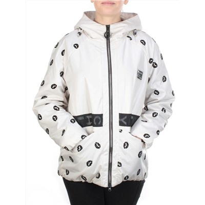 ZW-2166-C WHITE Куртка демисезонная женская BLACK LEOPARD (100 гр.синтепона)
