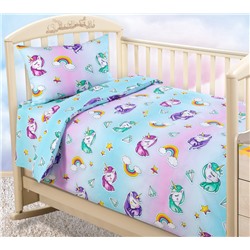 КПБ Млечный путь голубой поплин яселька Текс-Дизайн