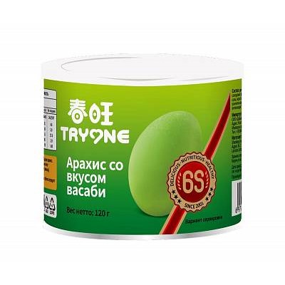 Арахис жареный со вкусом Васаби Tryone 120гр.ж/б