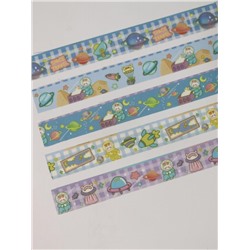 Набор декоративного скотча 5 шт. "Space bunny", blue, шоу-бокс 12 шт.