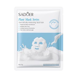 Тканевая маска для лица увлажняющая с протеинами козьего молока SADOER Goat milk silky moisturizing facial mask, 25 гр