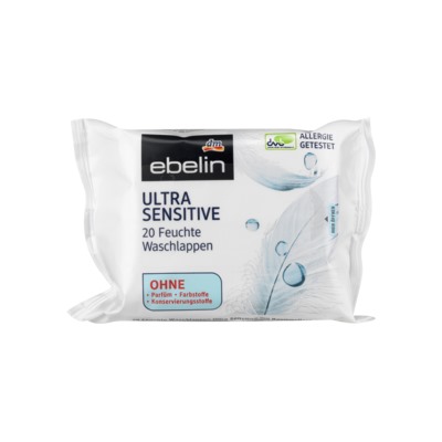 ebelin Feuchte Waschlappen Ultra Sensitive, 20 St Влажные мочалки сверхчувствительный, 20 шт