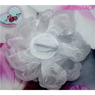 Бант на резинке ажурный с жемчужинами №5 ⌀ 15 см