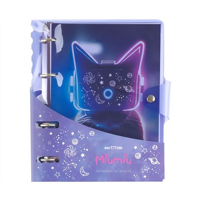 Тетрадь на кольцах 120л., А5, клетка MESHU "Miumiu", с пластиковой обложкой