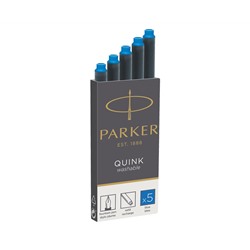 Картриджи чернильные Parker "Cartridge Quink" смываемые синие, 5шт., картонная коробка