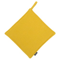 Прихватка из стираного льна горчичного цвета из коллекции Essential, 22х22 см