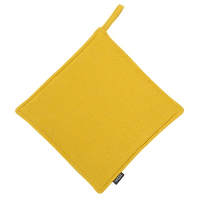 Прихватка из стираного льна горчичного цвета из коллекции Essential, 22х22 см