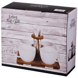 ЧАЙНЫЙ НАБОР LEFARD "NATIVE" НА 4 ПЕР. 12 ПР. 200 МЛ. НА ПОДСТАВКЕ 20*20*16 СМ (КОР=12НАБ.)