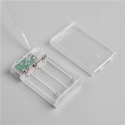 Гирлянда «Нить» 5 м роса, IP20, чёрная нить, 50 LED, 2 режима, батарейки AAх3 (нет в комплекте), свечение тёплое белое