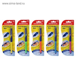 Ручка шариковая ErichKrause ErgoLine Kids Ultra Glide, первоклассника, эргономичный держатель, корпус Soft-touch, узел 0.7 мм, чернила синие, МИКС, блистер
