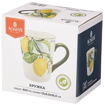 КРУЖКА AGNESS "ЛЕМОН ТРИ" 400 МЛ (КОР=36ШТ.)