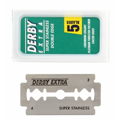 Лезвия для бритья классические двусторонние Derby Extra 5шт. (5X5шт. =25 лезвий) (Pillar Box.)