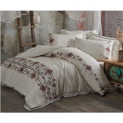 2 сп. Евро Комплект Постельного Белья Cotton Saten Vega Çift - EcoCotton
