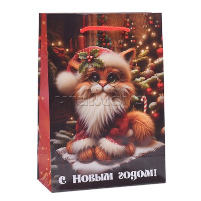 Пакет подарочный 14х20х6,5 см (MS) "Пушистый кот"