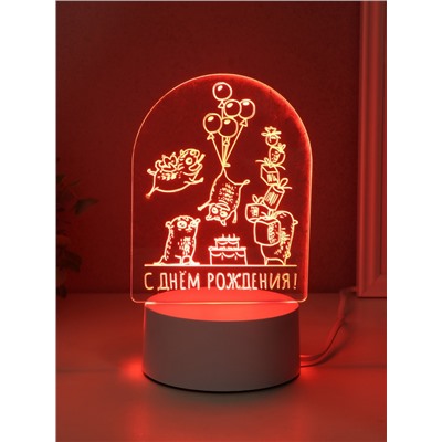 Светильник "Мопсы" LED RGB от сети RISALUX 9,5х11,8х17 см