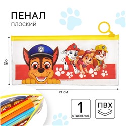 Пенал мягкий, 1 отделение, 100×210 мм, ПВХ, «Щенячий патруль»