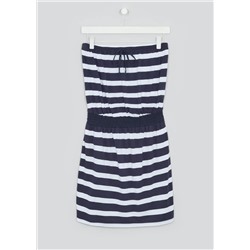 Navy Stripe Bandeau Dress