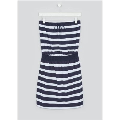 Navy Stripe Bandeau Dress
