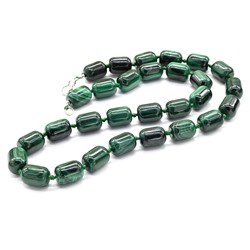 Бусы из малахита бочонок 10*14мм, 49см, 113г