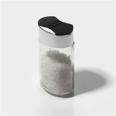 Солонка Доляна «Классик», 140 мл, 4×5×10.5 см, стекло, прозрачная