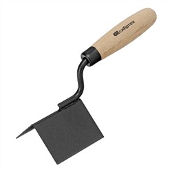 Кельма угловая, 80 х 60 х 60 мм, стальная, для внешних углов, буковая ручка Сибртех