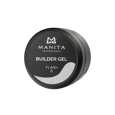 Manita Professional Гель моделирующий для ногтей с хлопьями юки / Builder Gel Flash №06, 15 мл