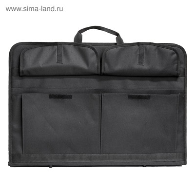 Папка для чертежей и рисунков А2, 650×450×50 мм, с ручками, текстильная, Estado, 3 кармана, чёрная