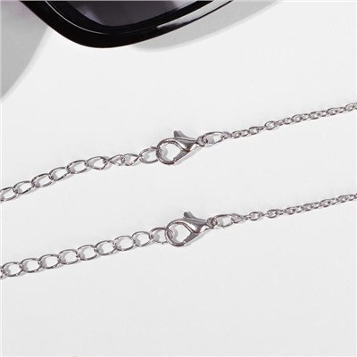 Кулоны парные «Неразлучники» 2 шт., сердце с персонажами, цвет серебро, 45 см