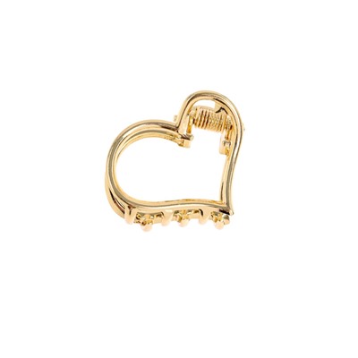 Крабик для волос «Либерти», набор 2 шт., сердце контур, 2 см, золото