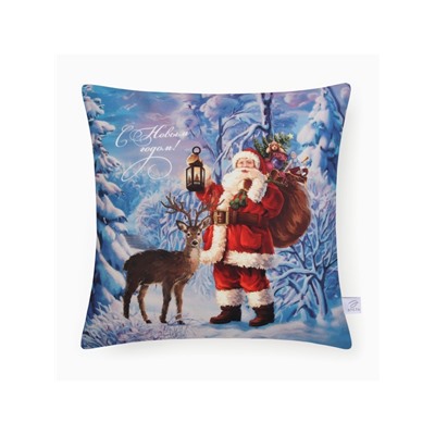Наволочка декоративная новогодняя «Этель. Сочельник» 40×40 см, велюр