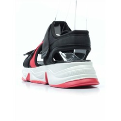 08-PED76-2 BLACK Босоножки (текстиль, стелька натуральная кожа)