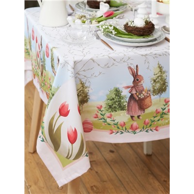 Скатерть Доляна Easter garden, 145×180 +/- 3 см, 100% п/э
