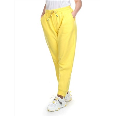 M047 YELLOW Брюки спортивные женские на флисе (100% хлопок) 7986