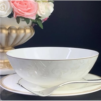 145-132 Салатник 18см СЕРЫЙ ШЕЛК в под.уп.(х24)Костяной фарфор