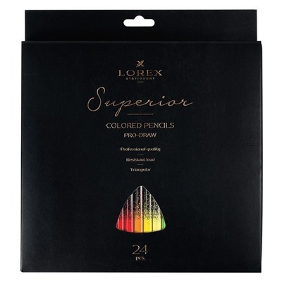Карандаши 24цв LOREX PRO-DRAW Superior трехгранные LXCPPD24-SP/8/