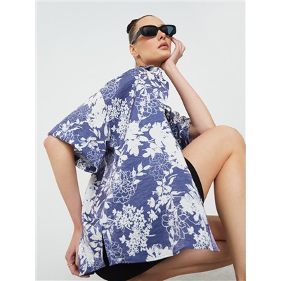 Рубашка oversize с укороченным рукавом