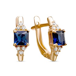 Серьги с фианитом позолоченные серебро 925*