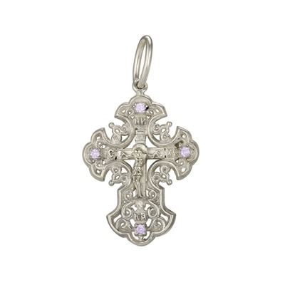 Крест с фианитом серебро 925*