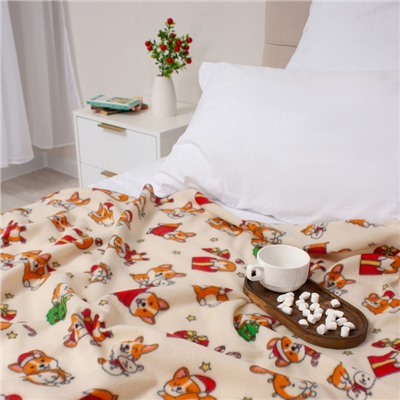Плед Belezza Нарядные корги 120x150см, флис 150г/м, пэ100%