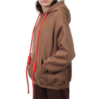 2226 BROWN Толстовка женская (85% хлопок, 10% полиэстер, 5% спандекс)